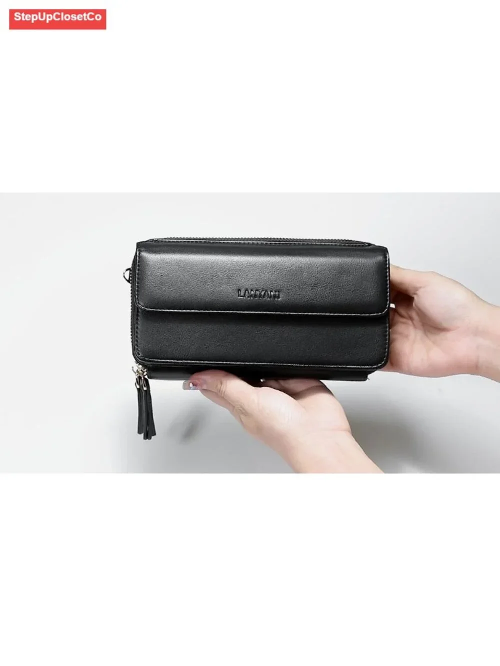 RFID Blocking Crossbody Wallet Wristlet with Phone Pocket Vegan Leather